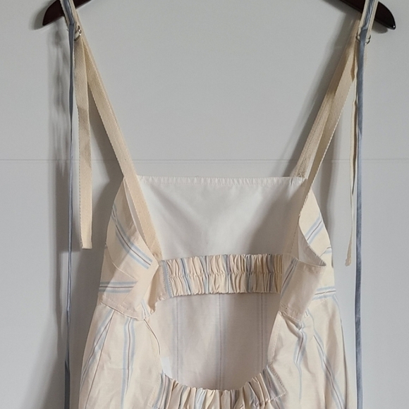 Lee Mathews Madox Cutout Striped Shantung Top, Size 6, Off-White | Blue, NWT - Picture 8 of 13